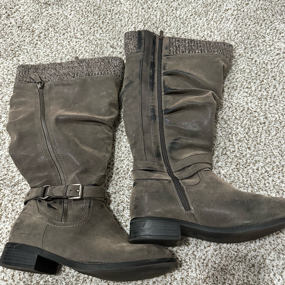 Torrid gray knee-high boots